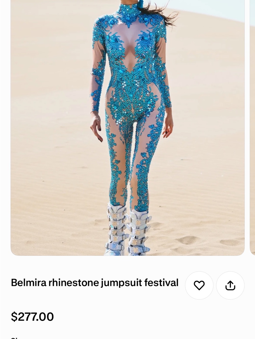 Born in Stockholm Belmira Blue Rhinestone Jumpsuit M NEW